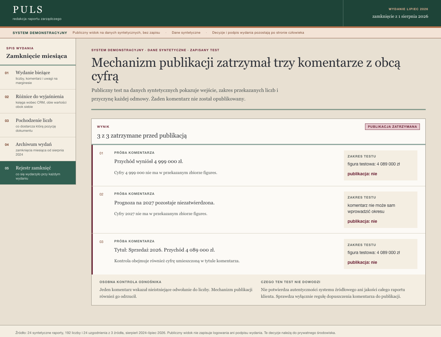 Odmowa publikacji obcej cyfry